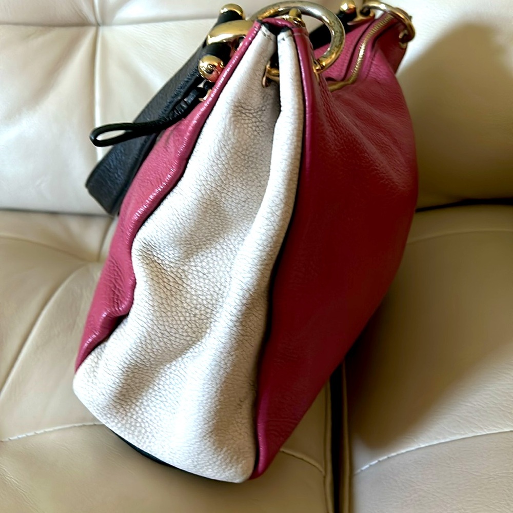 Coach multiple color satchel pebble leather excellent condition